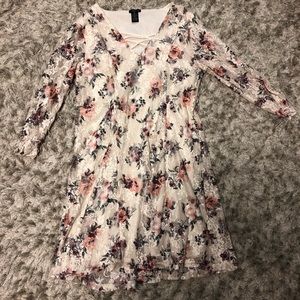 Cream and Floral Dress